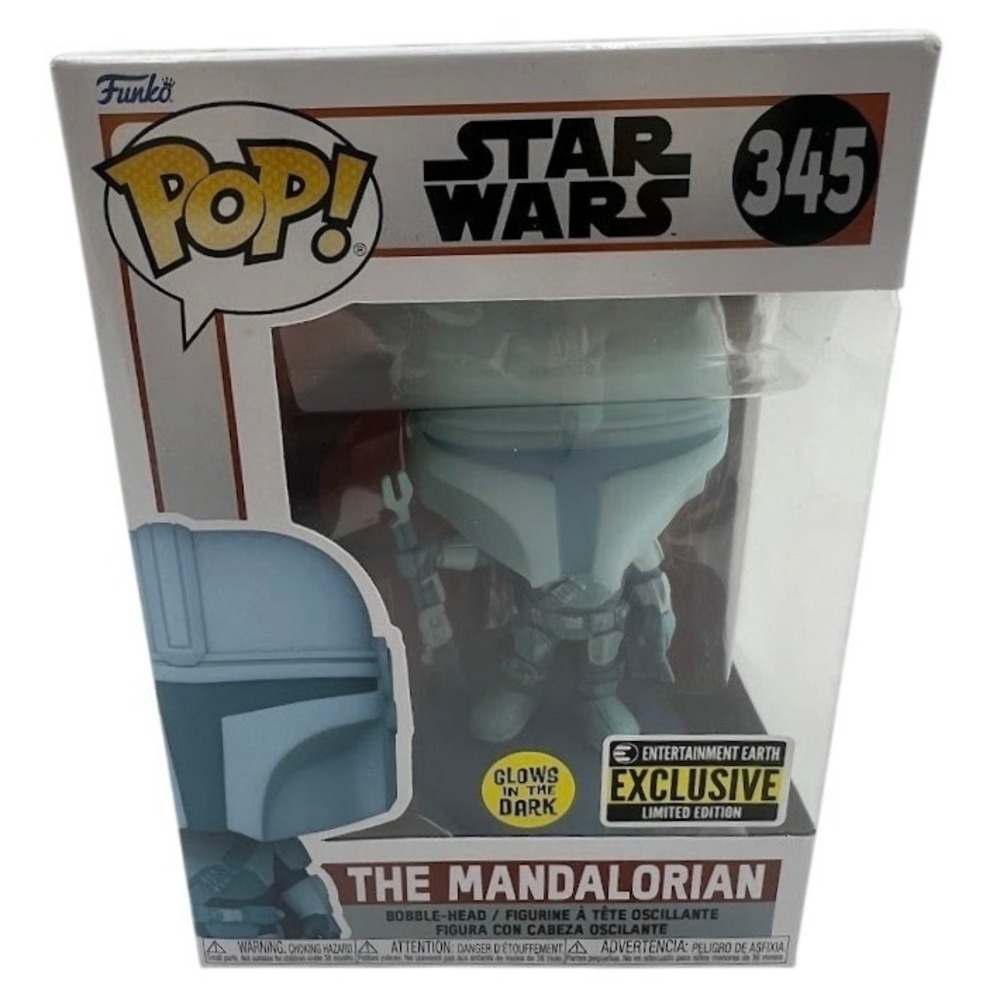 Funko Pop Star Wars The Mandalorian 345 Exclusive Glow in the Dark New - Picture 2 of 6